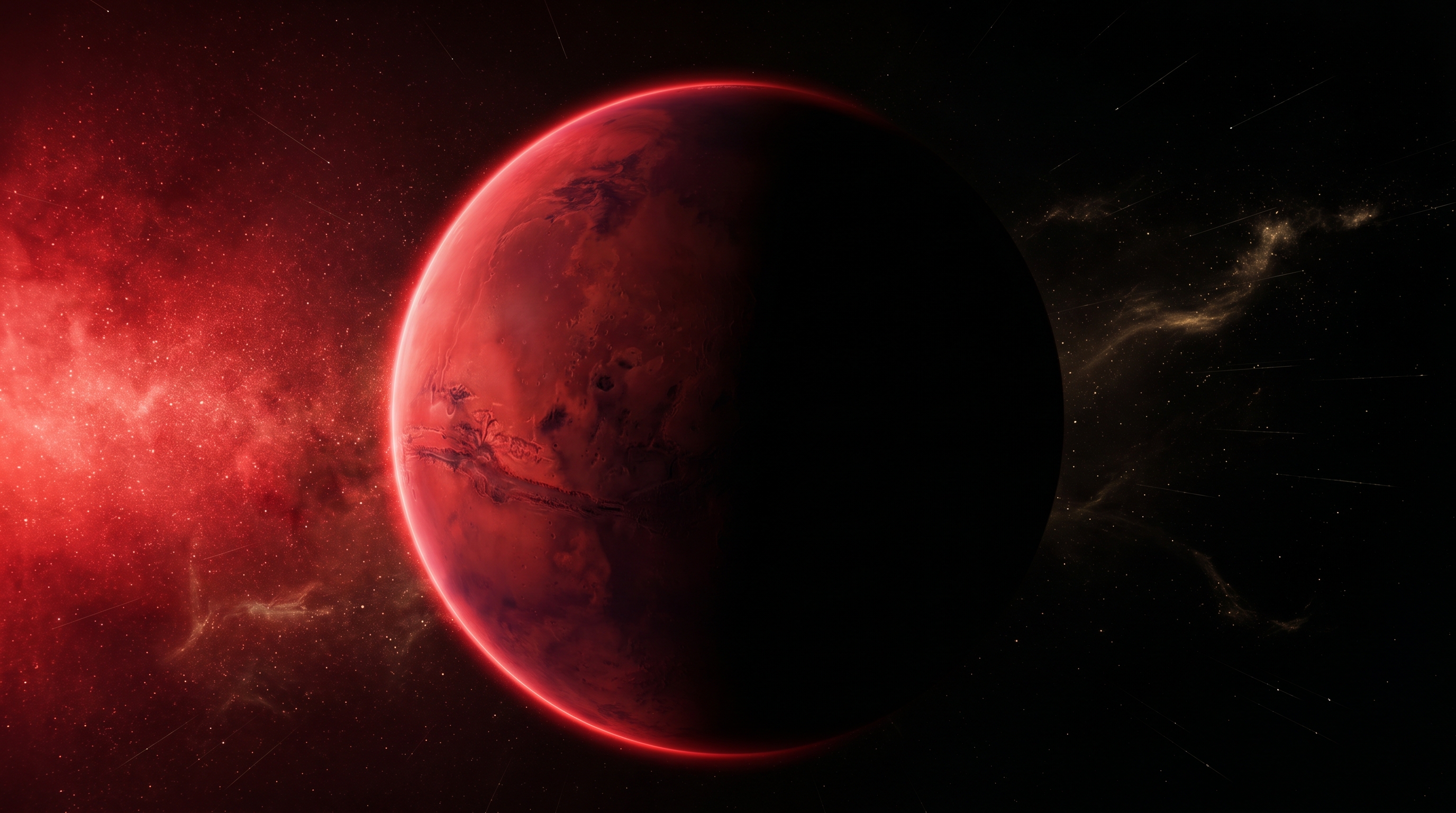 Crimson World Emerging From Dark